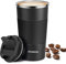 Primizia Taza de café,Taza Termica de Acero Inoxidable 510ML, Sin BPA,Vaso Termico de Fugas para Frío y Calor,Negro