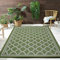 VIMODA Teppich In- und Outdoor Flachgewebe Terrasse Balkon Wetterfest Wintergarten Robust Marokkanisch geprägtes Design, Farbe:Gruen, Maße:200x280 cm