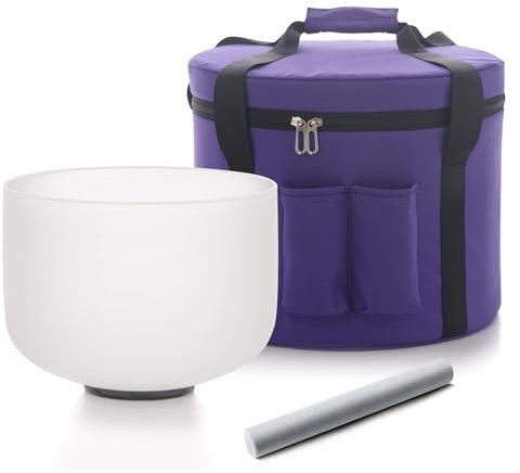 Hye-eun Bol chantant en cristal - Note de la - Chakra du troisième œil - 20,3 cm - Avec sac de transport - 20,3 cm