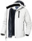 YSENTO Herren Winterjacke wasserdichte Winddichte Skijacke Fleece Outdoor Softshelljacke Funktionsjacke mit Kapuze(Weiß,M)