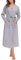 Sopesil Accappatoio Donna in Cotone Kimono Con Scollo a V Manica Lunga Abito Notte Con Tasche, XL, Grigio Chiaro