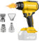 Cordless Heat Gun Compatible with 20V Max Battery, Hot Air Gun with 2 Nozzles, 2-Temp Settings Max 1022°F(550°C) Fast Heating Wireless Heat Gun with LED Light (Battery Not Included)
