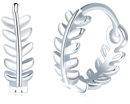 VIKILEE 925 Sterling Silber Damen Ohrringe Olivenzweig Blätter Ohrringe Einfache Kleine Frische Niedrige Empfindlichkeit (kleine Dimension)