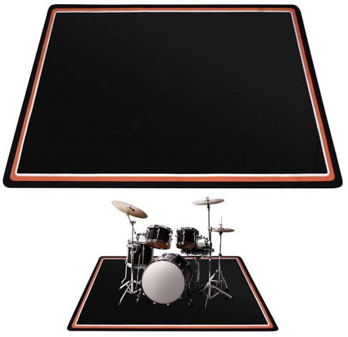 Schlagzeugteppich, 1,8 x 1,5 m, Schlagzeug-Teppich mit rutschfester Unterseite, schalldichter Musikinstrument-Teppich (Schlagzeugmatte)
