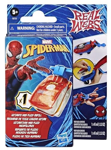 Spider-Man Marvel Real Webs Repuesto de Fluido Arácnido Compatible con Lanzador de Telarañas, Accesorio para Disfraz y Juego de rol, Niños y Niñas de 5 Años o Más