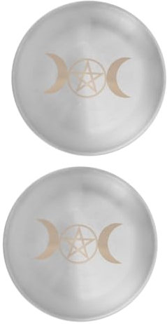 OSALADI 2stücke Pentagramm Altarplatte Aus Edelstahl Dekorative Kerzenhalter Schale Vielseitig Als Ablage Oder Aufbewahrungstablett Für Rituale Und Zeremonien Mit Sicherer Verarbeitung