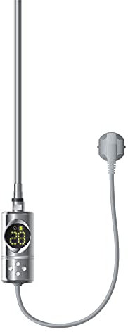 ML-Design Termostato Eléctrico para Radiador 300 W Elemento Calefactor Cromado con Control de Temperatura entre 10°C - 65°C Mando Regulador Térmico con Pantalla LCD con Modo Temporizador incluído