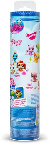 Littlest Pet Shop BANDAI, Set mit 3 Haustieren, LPS Island Vibe, bewegliche Köpfe, Generation 7, Haustiere #35 bis 42, für Kinder ab 4 Jahren, Mehrfarbig