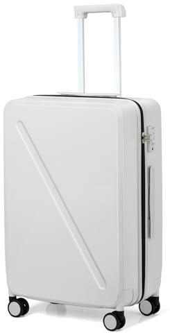 MILADA Gepäck HardShell Koffer, Weiss/opulenter Garten, Checked In 24 Inch, Für Reisen