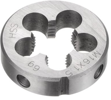 QUARKZMAN Terrajas Redondas, Métricas M16 x 1.5 (Derecha), Acero de Alta Velocidad (HSS), Herramienta de Reparación de Roscas de Tornillo