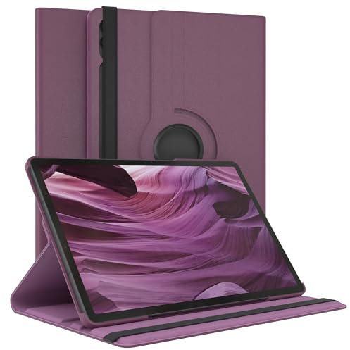 EAZY CASE - Étui pour Tablette Galaxy Tab S9 FE Plus Housse de Protection Smart Cover Support Rotatif Pochette Pliante 360° pivotante avec Fonction Stand Cuir synthétique Violet