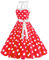 maxToonrain Dresses for Women UK Red,Womens 1950s 80s 70s 90s Fancy Dress A Line Spaghetti Strap Polka Dot Midi Party Dress Halloween Costumes for Adults Ladies(A-Red,S)