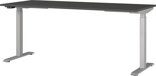 Germania Schreibtisch 7909-640, in Graphit/Silber, EL. höhenverstellb., 180 x 120 x 80 cm (BxHxT)