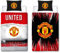 Manchester United FC Offizielles Bettwäsche-Set für Einzelbett, Theater-Design, wendbar, 2-seitig, Fußballstadion, offizielles Lizenzprodukt, inkl. passendem Kissenbezug, Rot