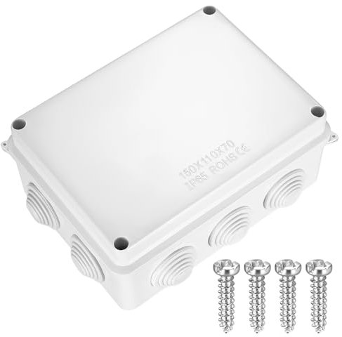 Aufputz Abzweigdose Aufputz Verteilerdose Außen Wasserdicht IP65, Anschlussdose Elektrische Box Wasserdicht IP65, ABS Kunststoff Klemmdose Abzweigkasten, Weiß