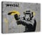 Bilder Banksy Affe mit bananen Street Art 120x80 cm - Modern Leinwandbild Groß Wohnzimmer Schlafzimmer Büro Wandbild Wandbilder Desing Wand Bild auf Leinwand Moderne Kunstdruck Wanddeko Aufhängefertig