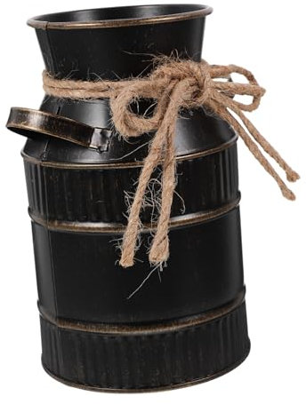 PRETYZOOM Jarrón Vintage De Hierro para Flores Cubo De Antiguo Florero Decorativo