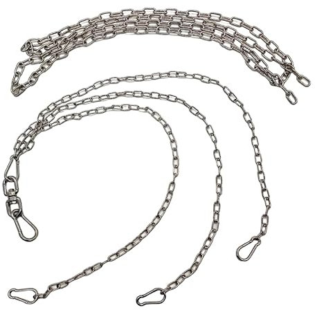 Generisch Edelstahl-Grillkettensatz, verstellbar, mit Drehwirbeln, Längen: 50, 55, 60, 70, 80, 100 cm (90-100cm + extra Kette)