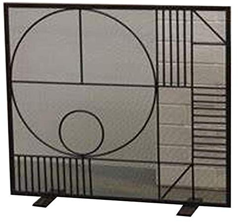 Fireplace Screen Guard, Parete divisoria per Camino da casa Minimalista nordica, Recinzione di Protezione sicura per Animali Domestici per Bambini con Motivo Semplice, Alta 80 cm, Nera