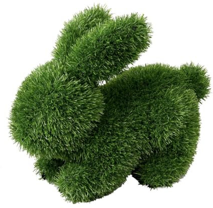 Jeamis Innovative Kunstwerk Figuren aus Kunstrasen Hase Bär Hund Gartendekoration Deko (Hase, 35 cm)