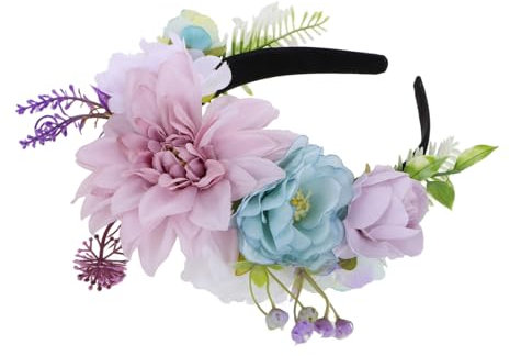 FRCOLOR Doppelseitiger Blumenhaarreif Künstliche Blumenkrone Für Frauen Festlicher Kopfschmuck Für Hochzeiten Partys JGA Und Fotoshootings Haarschmuck Girlande Und