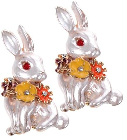 WATIIFUFU 2stücke Hase Brosche Pin Für Kleidung Anstecknadel Für Damen Perfektes Accessoire Für Frühling Und Neujahr Dekorative Hasen-anstecker Für Schals Und Hüte