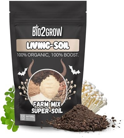 Bio2Grow Living Soil 20 Liter - Handgemachte lebende Erde Indoor & Outdoor Blumenerde für Pflanzen Leichte Mischung Gemüse Anbau