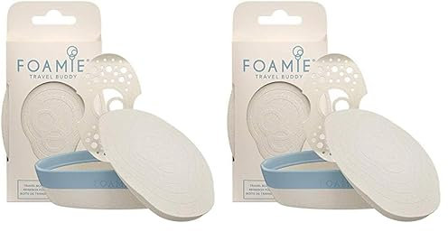 Foamie Travel Buddy Porta Sapone Solido Blu e Beige, Porta Saponetta Impermeabile 100% Sostenibile, Supporto per Sapone da Viaggio o Porta Saponetta per Doccia (Confezione da 2)