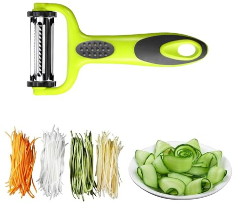 Vegetable Stripper, Julienne Slicer, Multifunction 3-in-1 Y Peeler, Sharp Stainless Steel Peeler, Durable, Easy to Clean, Suitable for Kitchen, Fruit, Potato, Carrot, Apple, Veggie, Kiwi