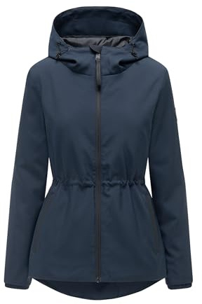 MARIKOO Damen Jacke (XS-3XL) wasserabweisend mit fester Kapuze, taillierbar - N127