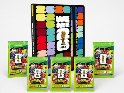World Cup 2026 Adrenalyn XL Bundle Deluxe Sammelalbum & 5 Booster Packs`s Fußball Weltmeisterschaft Karten Album und BB-Toy-Trades Versandschutz