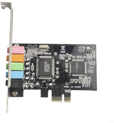 Gettimore Tarjeta de sonido PCI Express 5.1 de 6 canales, interfaz interna de audio 3D para PC, computadora, juegos, música, Win 7, 8, 10 para Linux