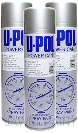 U-POL Car Paint Power Can Wheel Silver 3 x Aerosols Spray Cans