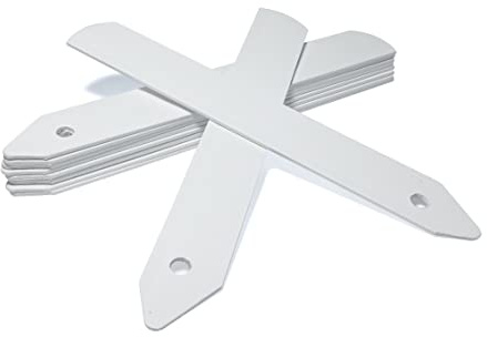 Elixir Gardens L4 Plastic Re-Usable Plant & Flower Labels | Pen & Pencil Compatible | from 50-10000 | 4 / 10cm White Stick in Label x 5000