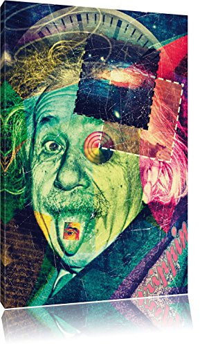 Pixxprint Einsteins secretbild Bild, Größe: 60x40cm, Leinwandbild, fertig gespannt, Wandbild, Dekoration, Kunstdruck, kein Poster