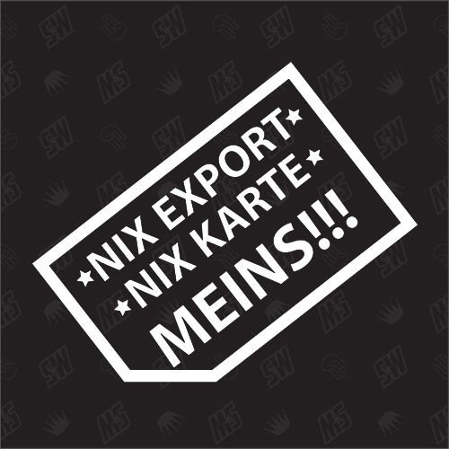 Nix Karte Meins - Sticker