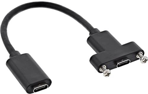 InLine 33441H USB 3.1 Adapterkabel, Buchse C auf Einbaubuchse C, 0,2m