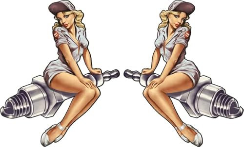 cut-it folientechnik & design MG330 / 2X Pinup Aufkleber je 11x9cm Bombe Old School Hot Rod Tuning Vintage Retro Pin Up Girl