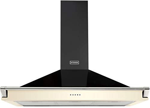 Stoves S1000 RICH CHIM RAIL 100 cm Chimney Cooker Hood - Cream