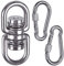 SELEWARE Permanent Antirust Edelstahl Lager Swing Swivel w / 2 Karabiner, 1200LB 360 ° Drehvorrichtung Aufhängezubehör für Baumschaukel, Hängesessel, Kletterseil, Yoga, Kinder Swing Swivel