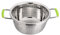 Contiup colapasta profondo in acciaio inox microforato da 2,5 litri con manici in silicone verde per scolare la pasta e pulire gli alimenti come la frutta