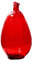 Keyhomestore- Vaso in Vetro Riciclato Rosso Trasparente - Forma di Otre Allungato - Altezza 50 cm - Bottiglia Decorativa per Interni - Design Elegante per Casa, Ufficio e Arredamento Moderno