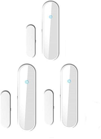 Smart Window Door Magnet Sensor Detector Compatible with Alexa Google Home Controlled by Phone iPhone Tablet for Home Burglar Security Alarm System with Battery(3 Packs)