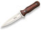 Joker Gürtelmesser Messer Botero CR67, mit rotem Holzgriff und einseitiger Klinge von 11,5 cm, Lederscheide, Fischwerkzeug, Jagd, Camping und Wandern.