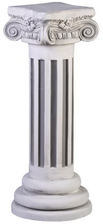 gartendekoparadies.de Griechische Säule, Steinsockel, H. 75 cm, Stellfläche 21 x 24 cm, 48 kg, Grau, frostsicher aus Steinguss für Außenbereich