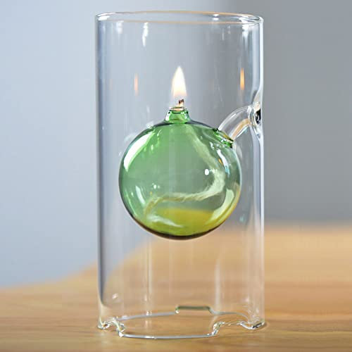 BOZHEN Haushalt rauchlose Öllampe Home Notbeleuchtung Butterlampe Petroleumlampe für drinnen Moderne transparente Glasöllampe Glaskerzenhalter kreative Dekoration