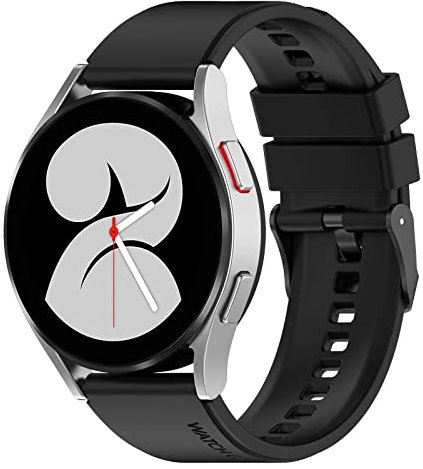 FTRONGRT 20mm Bracelet pour montre Samsung Gear S2 Classic, Silicone Bracelet, Sangle de Remplacement pour Samsung Gear S2 Classic.Boucle Noire noire