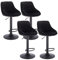 WOLTU 4 x Barhocker Tresenhocker, Gute gepolstert, Samt, Höhenverstellbar, Drehbar, Hocker, Schwarz BH219sz-4