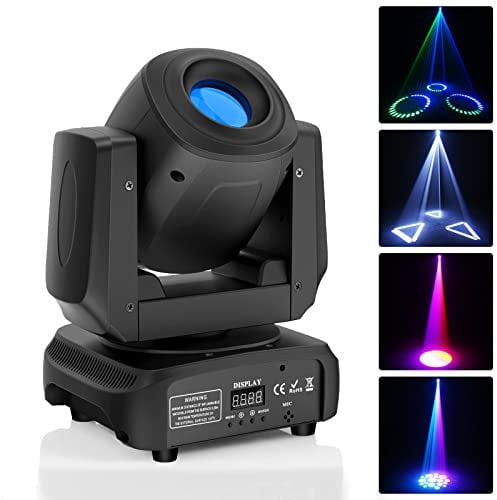 UKing 100W Moving Heads LED Strahler DMX 512 RGBW Prisma Lichteffekt 8 Farben und 8 Gobos ideal für DJ Disco Band Show Party Bühnenlichter