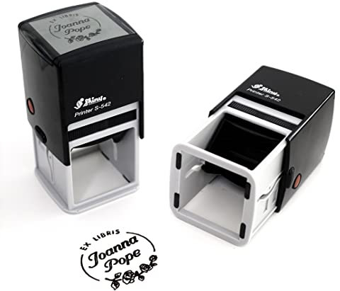 Ex Libris Tintenstempel für Bibliotheksbücher und persönliche Buchsammlungen, selbstfärbend, schwarze Tinte, Buchstempel